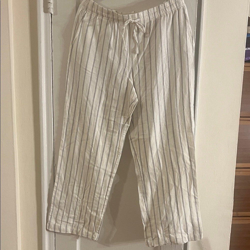 GAP Cream Striped Pajama Pants